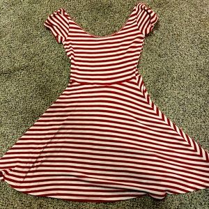 Skater style ribbed cotton dress, trendy 90s vibe.